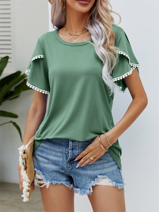 Women's Tulip Sleeve Chiffon Top